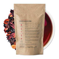 Raw Brewing Company loose-leaf close-up showing berries and botanicals for vivid flavor
