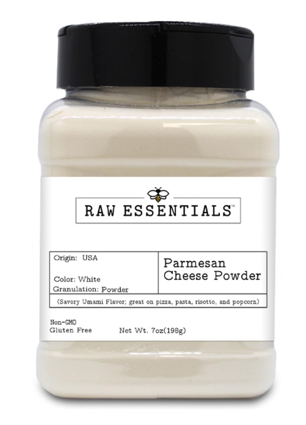Raw Essentials front label view showing product identity and clear bottle benefit