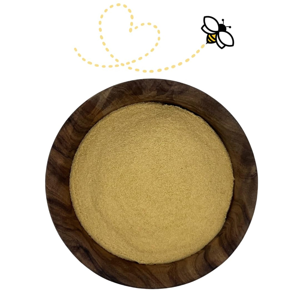 Fine yeast extract powder texture from Raw Essentials, easy-to-mix powder
