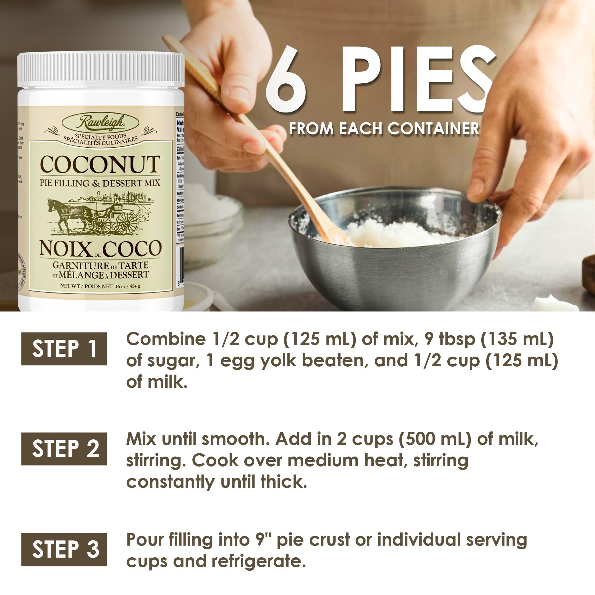 Rawleigh coconut pie in ceramic dish ready to serve, showcasing bakery-quality finish