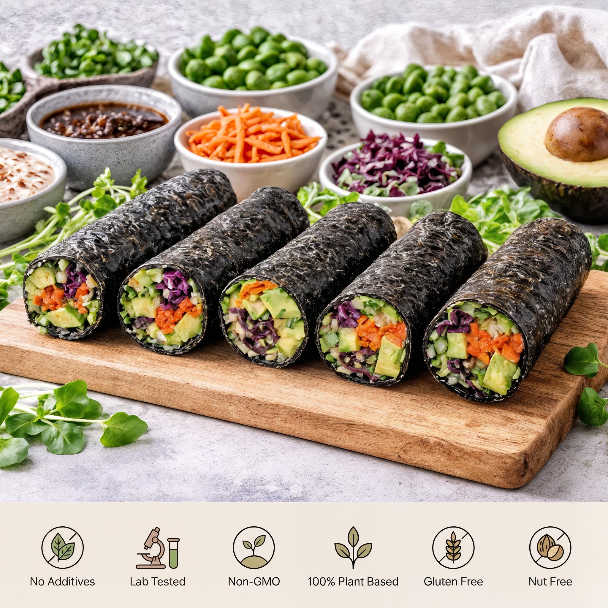 rawnori label close-up highlighting EcoCert, USDA Organic and kosher certifications for safety