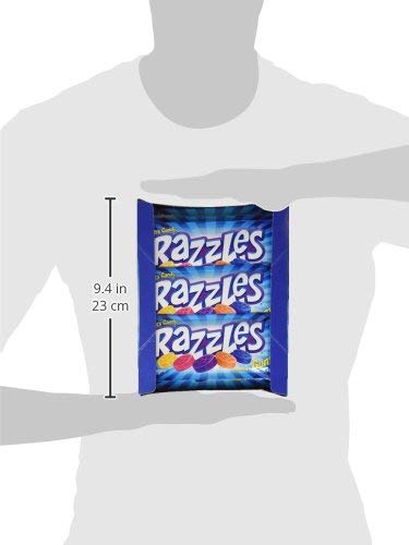RAZZLES pieces softened mid-chew showing candy-to-gum texture transition benefit