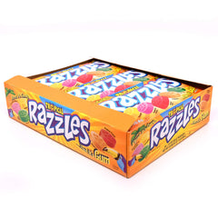 Razzles Tropical front packaging showing colorful bags and brand