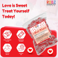 RBBZ Party close-up of heart candy surface highlighting smooth texture and color