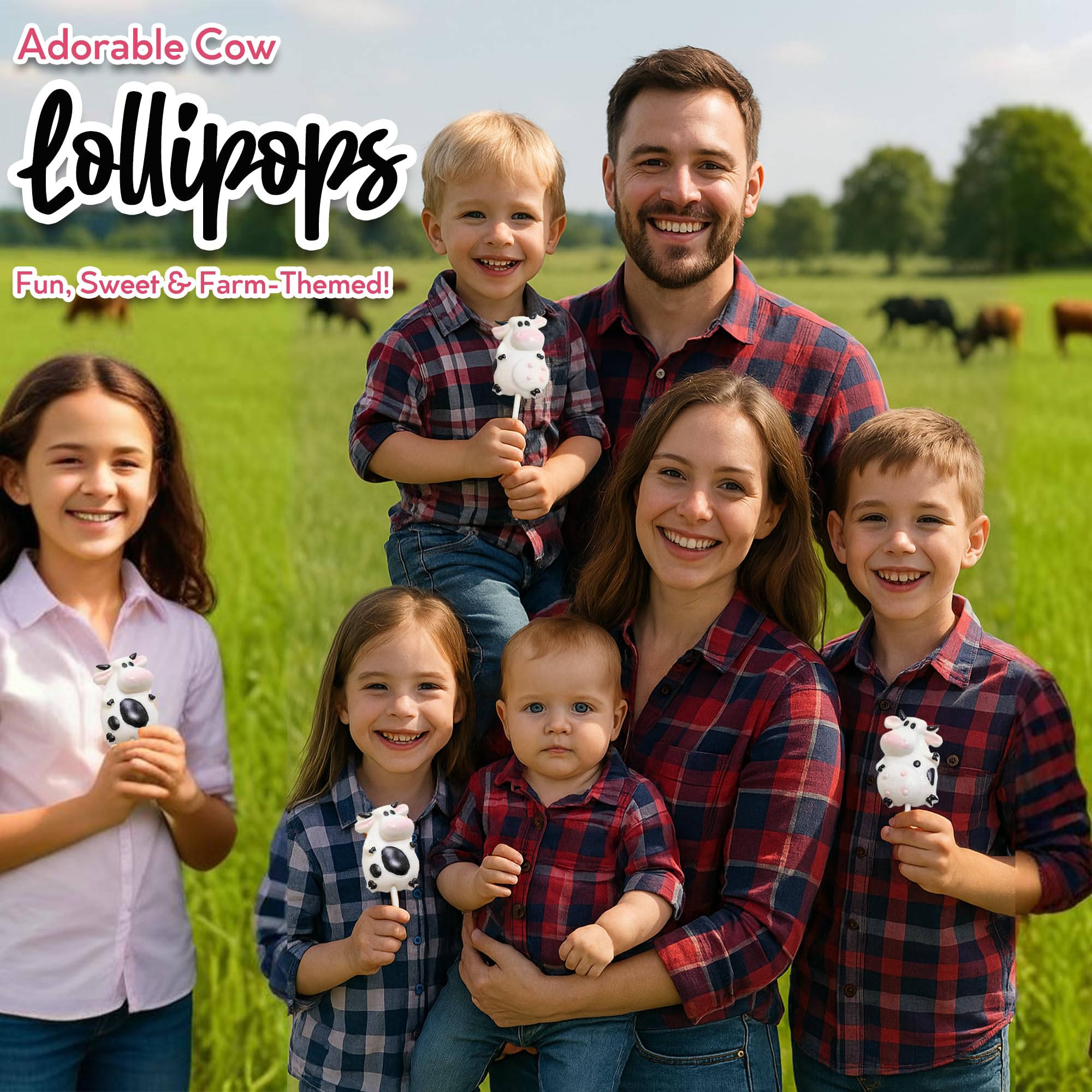 RBBZ Party group of cow lollipops used as a table centerpiece for easy styling