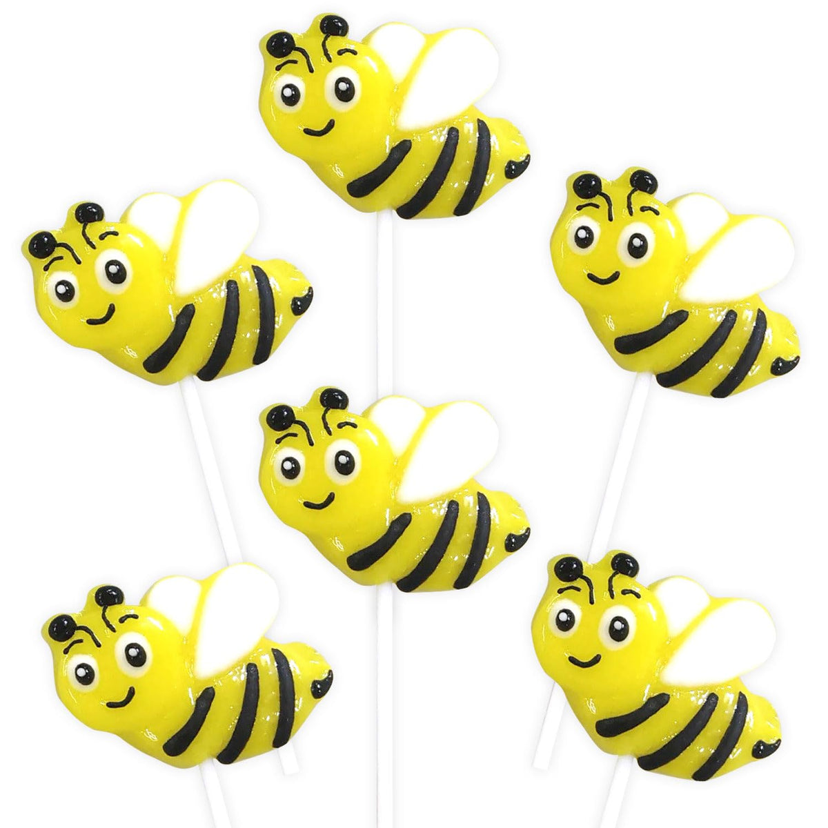 RBBZ Party front packaging showing 24 wrapped bee lemon lollipops and clear labeling for easy selection