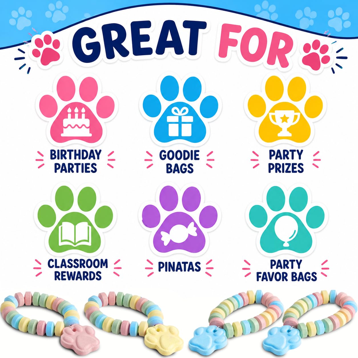 RBBZ Party bracelets inside goodie bags, adds playful party variety