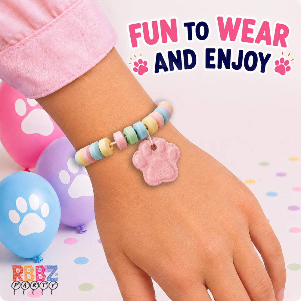 RBBZ Party bracelets beside ruler for size comparison, perfect portion
