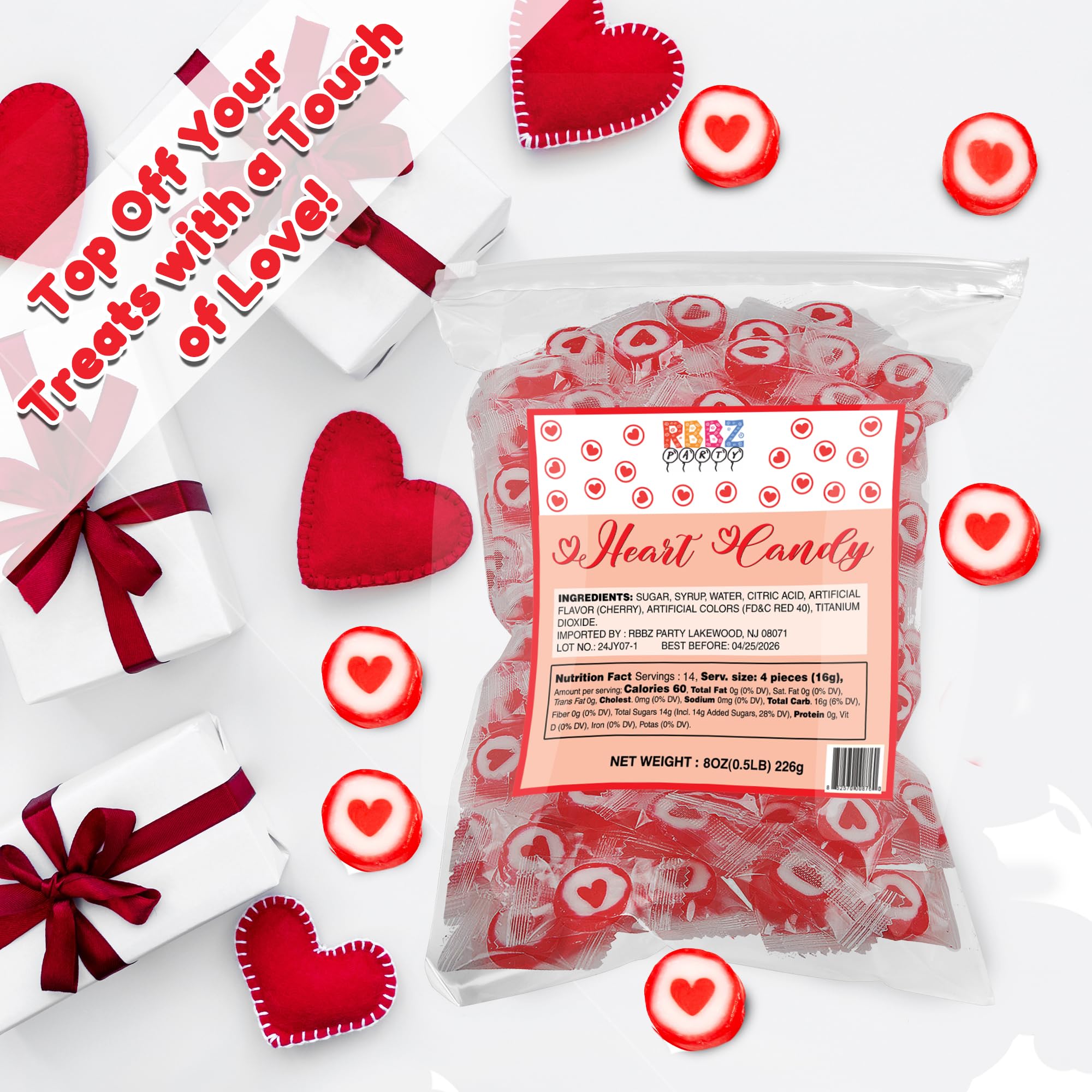 RBBZ Party bag beside a hand to show size and approximate candy scale