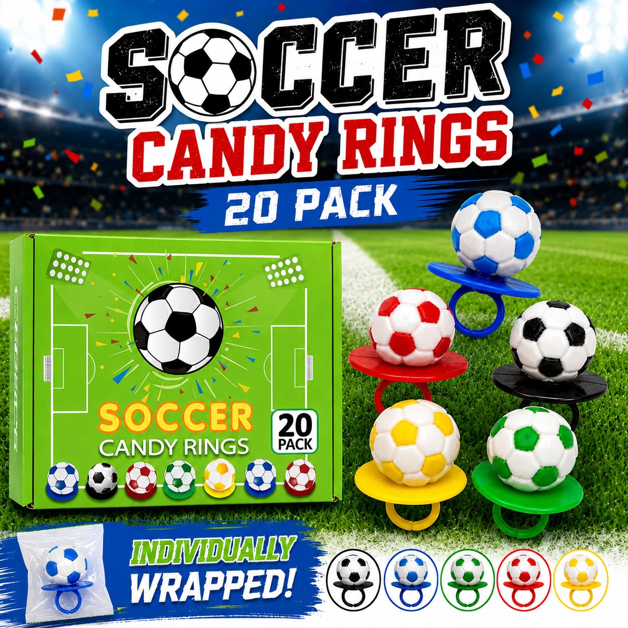 RBBZ Party close-up of soccer ring detail highlighting playful texture and appeal