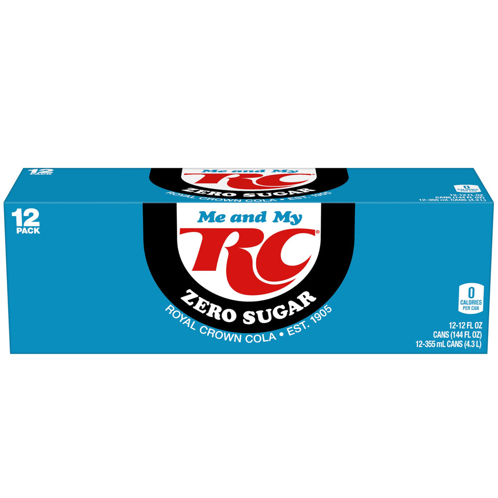 RC Cola Zero Sugar close-up can top showing fizz and carbonation benefit