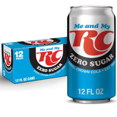 RC Cola Zero Sugar front packaging showing crisp cans and branding benefit refreshment