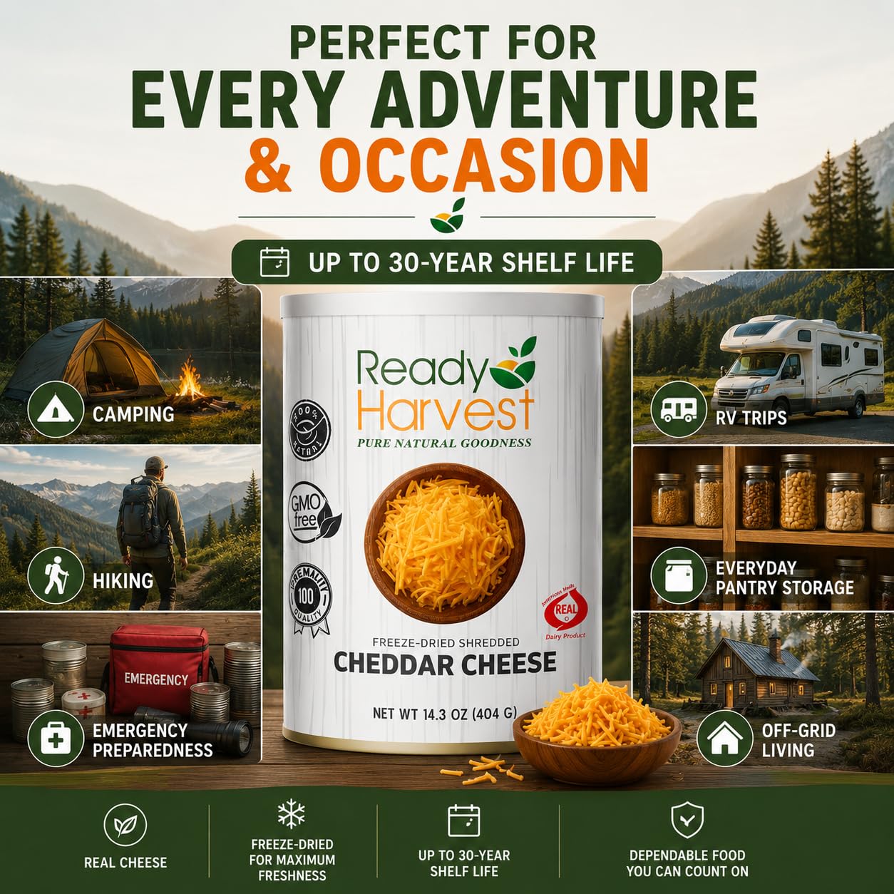 Ready Harvest rehydrated cheese in bowl illustrating easy meal prep benefit