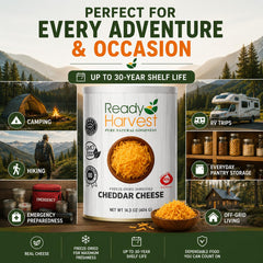 Ready Harvest rehydrated cheese in bowl illustrating easy meal prep benefit