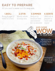 ReadyWise close-up of rehydrated soup texture highlighting hearty ingredients and taste