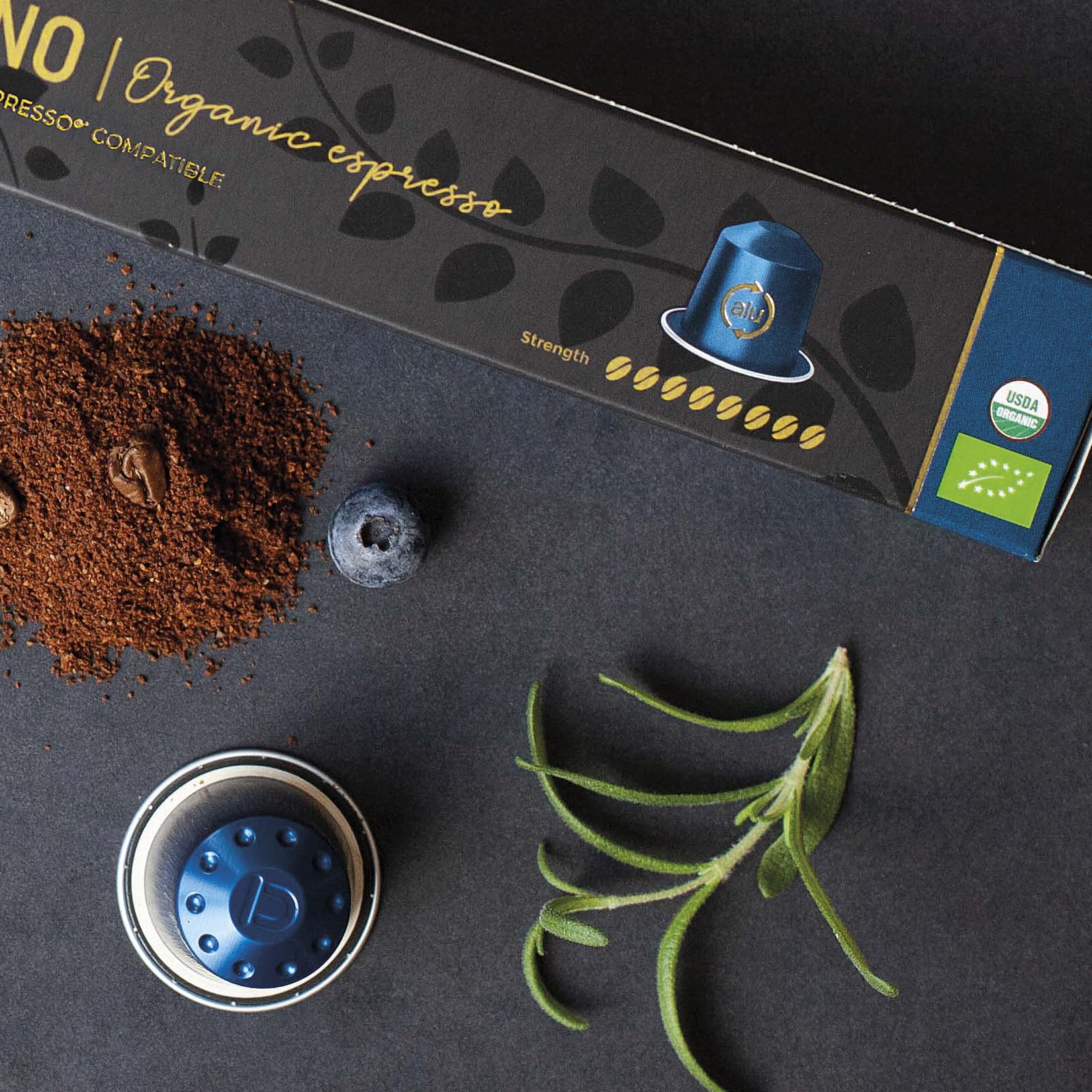REAL COFFEE GREAT TASTE Milano served beside croissant in breakfast setting showcasing morning enjoyment