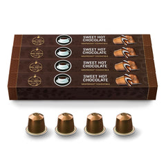 REAL COFFEE GREAT TASTE pod inserted in Nespresso Original machine for fast brewing