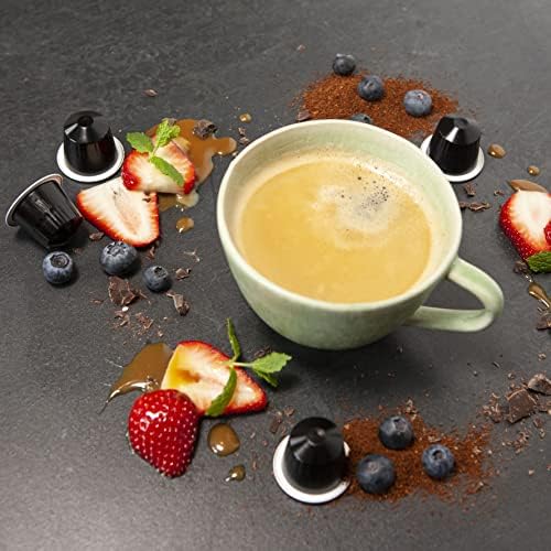 REAL COFFEE GREAT TASTE. EVERY DAY pod in Nespresso Original Line machine showing easy brewing