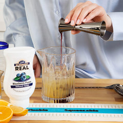 Reàl Infused Exotics label and ingredient list showing premium blueberry source benefit clarity for chefs