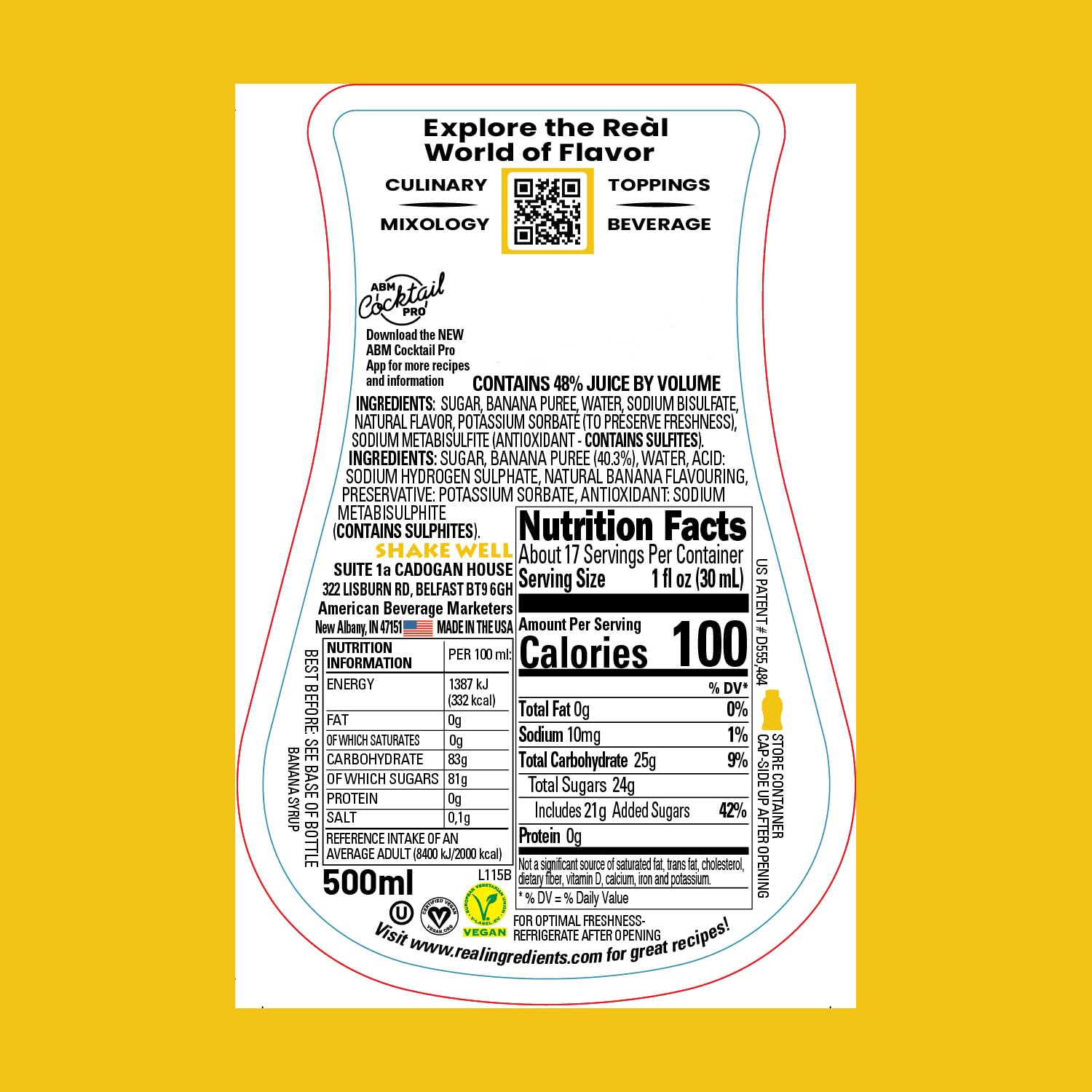 Reàl Infused Exotics back label closeup highlighting ingredients and usage tips, informs users