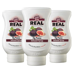Reàl Infused Exotics front packaging showing three squeezable bottles, ideal for bars