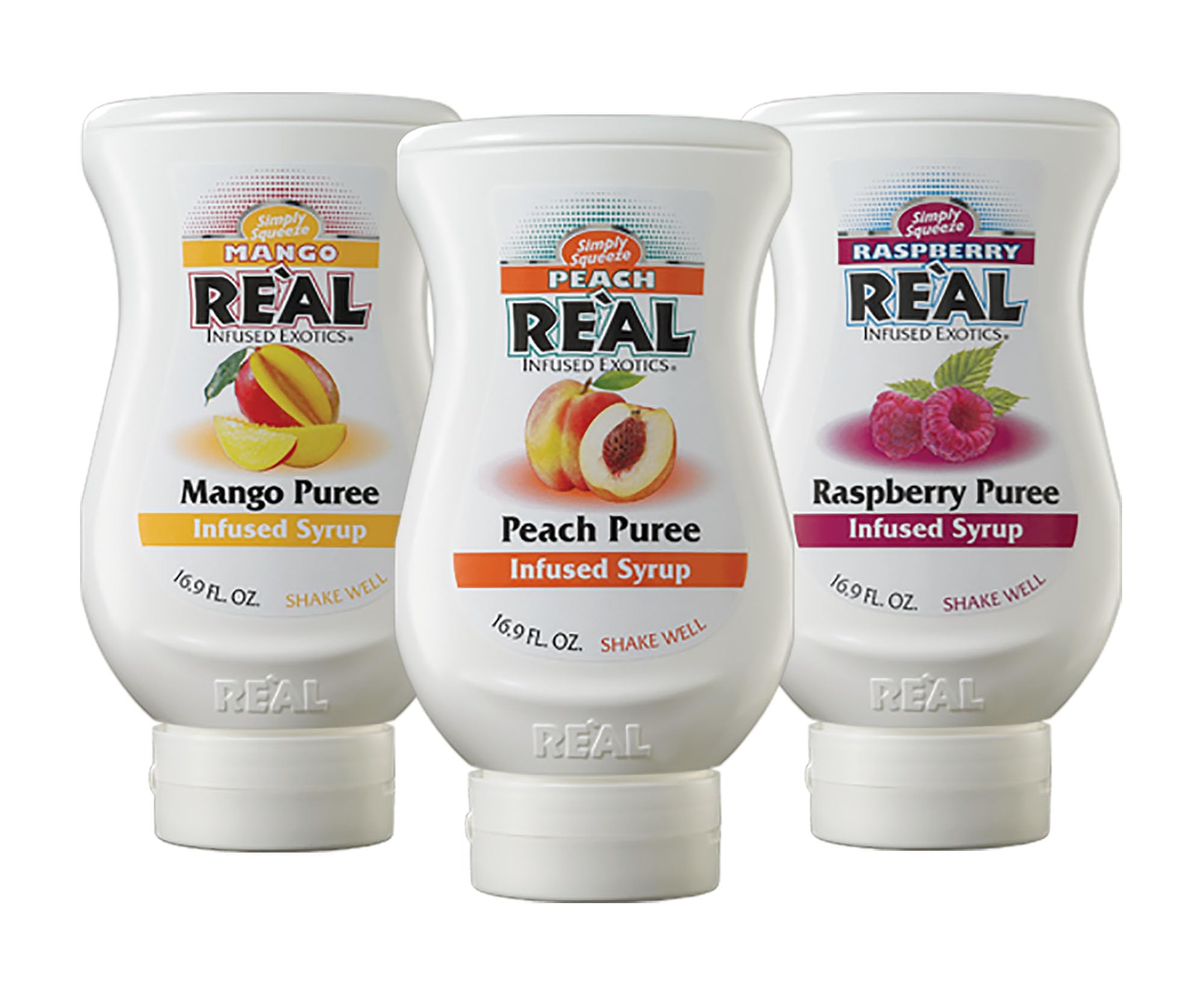 Reàl Infused Exotics front packaging showing all three bottles and vibrant labels for quick selection