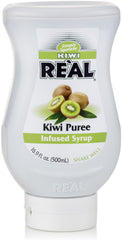 Reàl Infused Exotics close-up of volcano spout and thick kiwi puree highlighting drip-free control