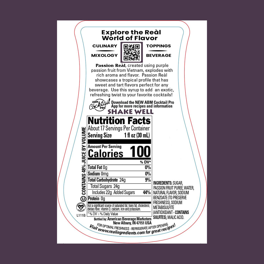 Reàl Infused Exotics back label close-up showing ingredients and storage guidance for quality assurance