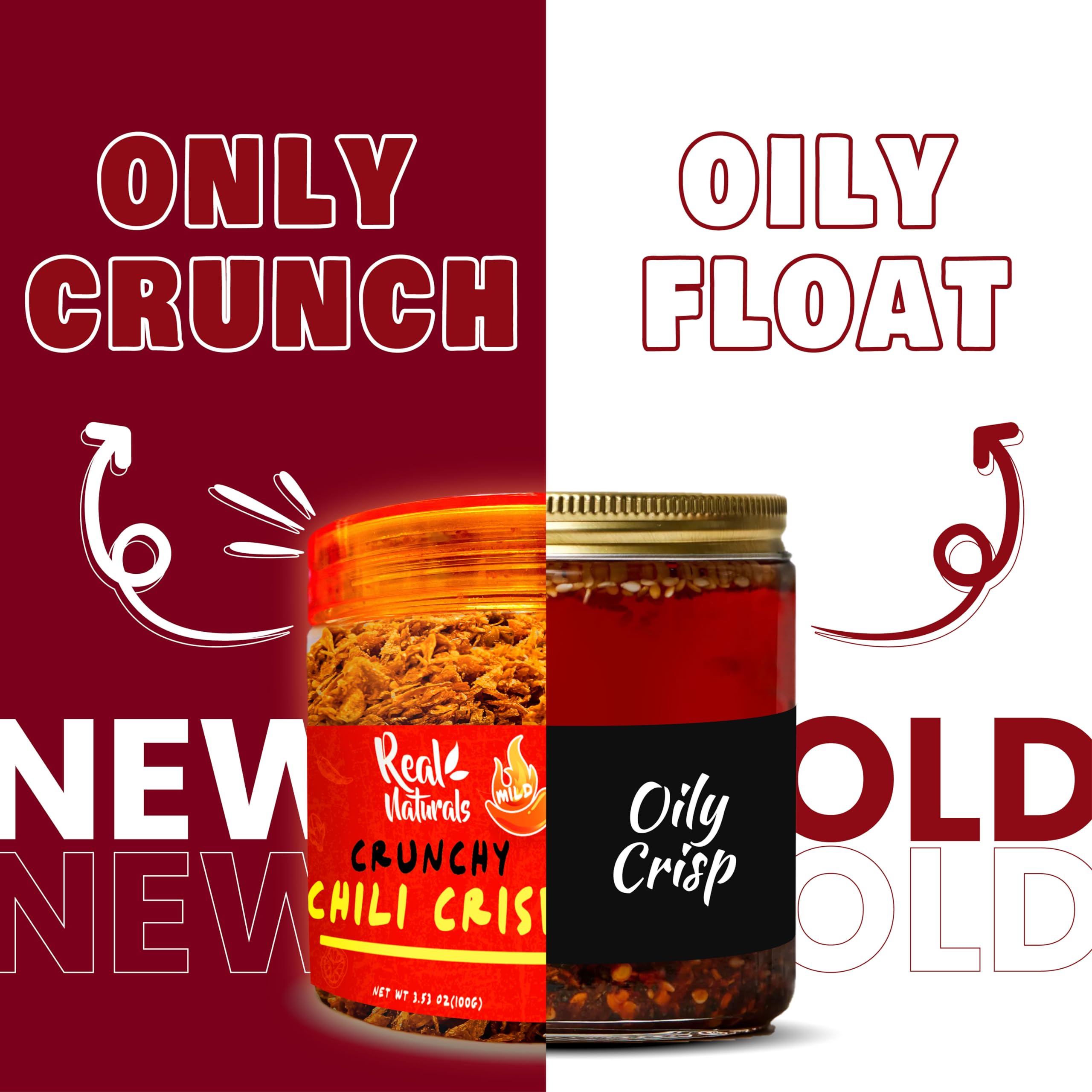 Real Naturals jar open to show chunky contents and texture benefit