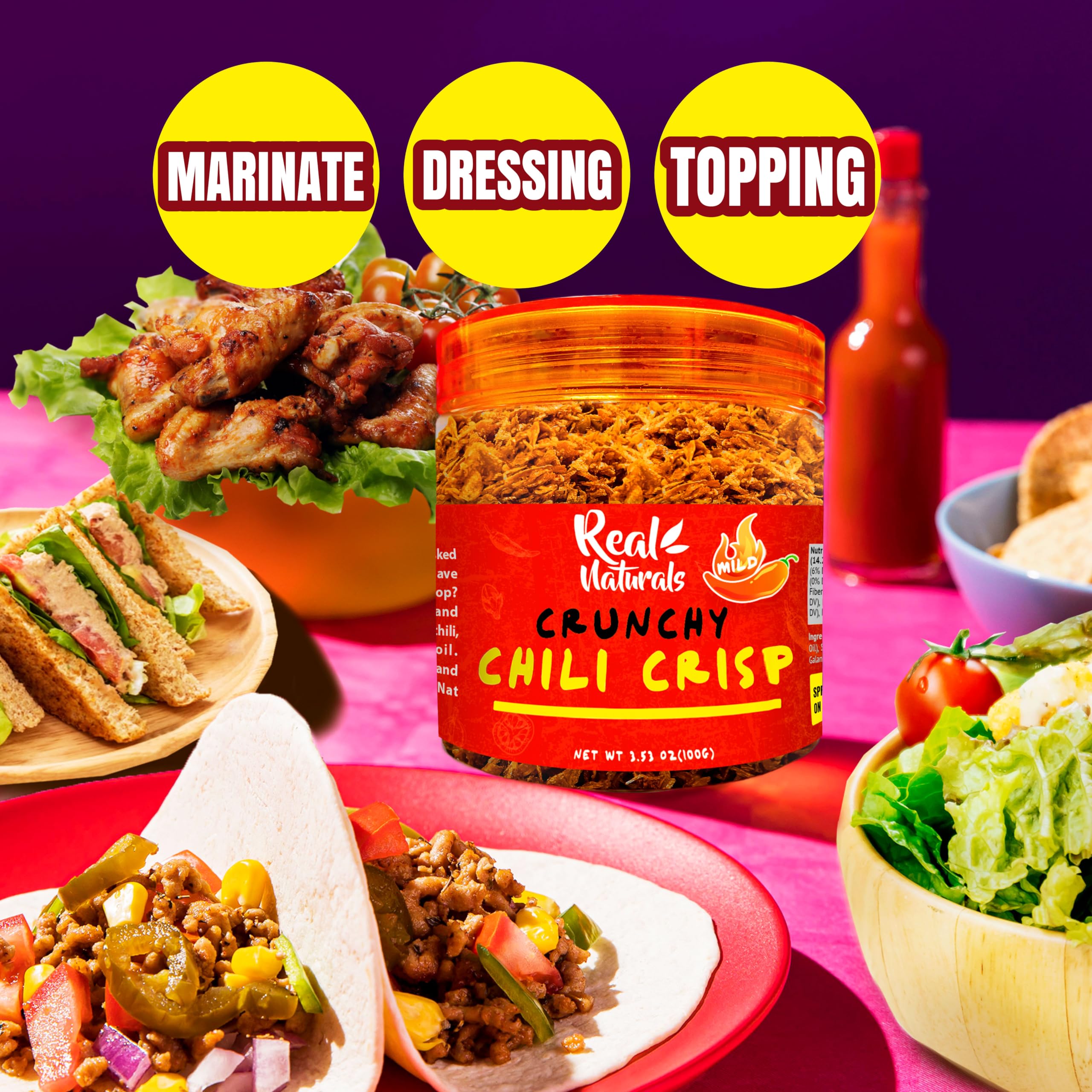 Real Naturals used as dumpling dip adding savory crunch benefit