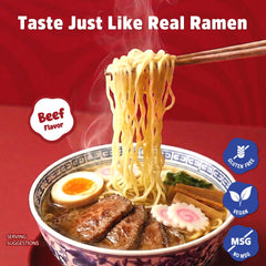 Real Naturals prepared bowl of beef ramen served in a kitchen for quick meal inspiration
