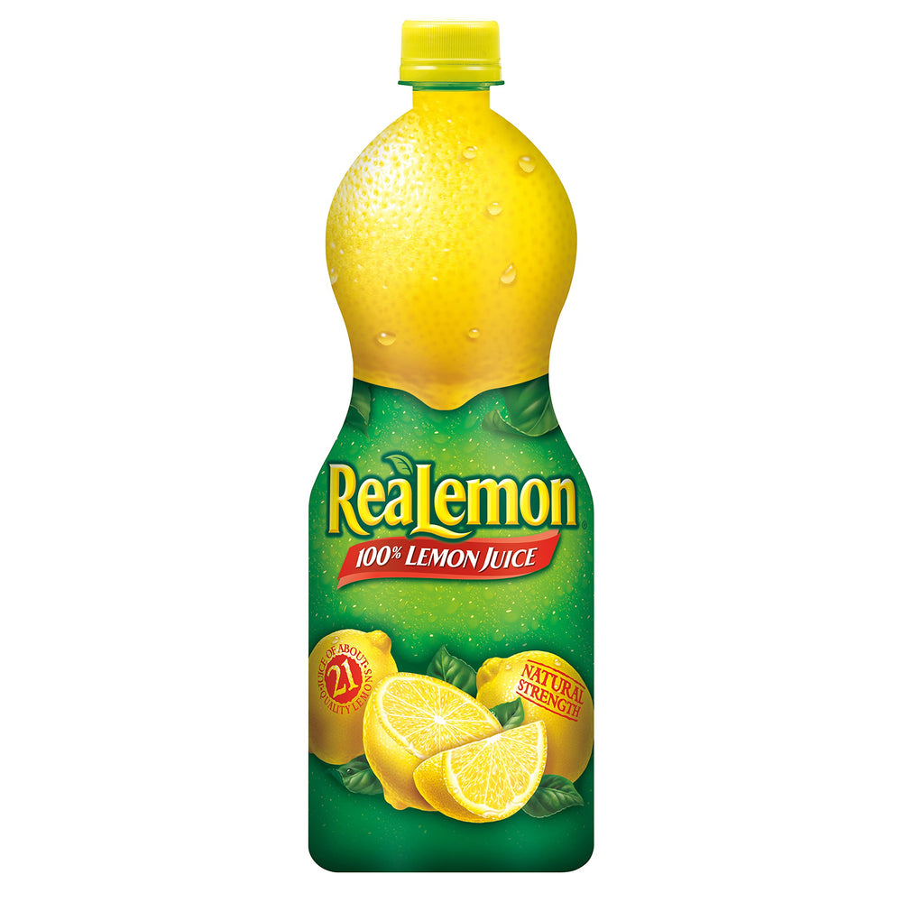 ReaLemon close-up pour demonstrating quick, mess-free lemon flavor