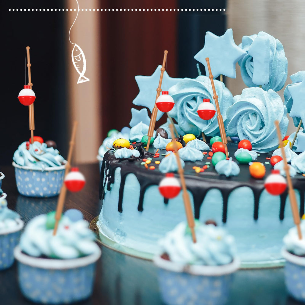 Reallnaive party table with toppers creating a cohesive fisherman theme