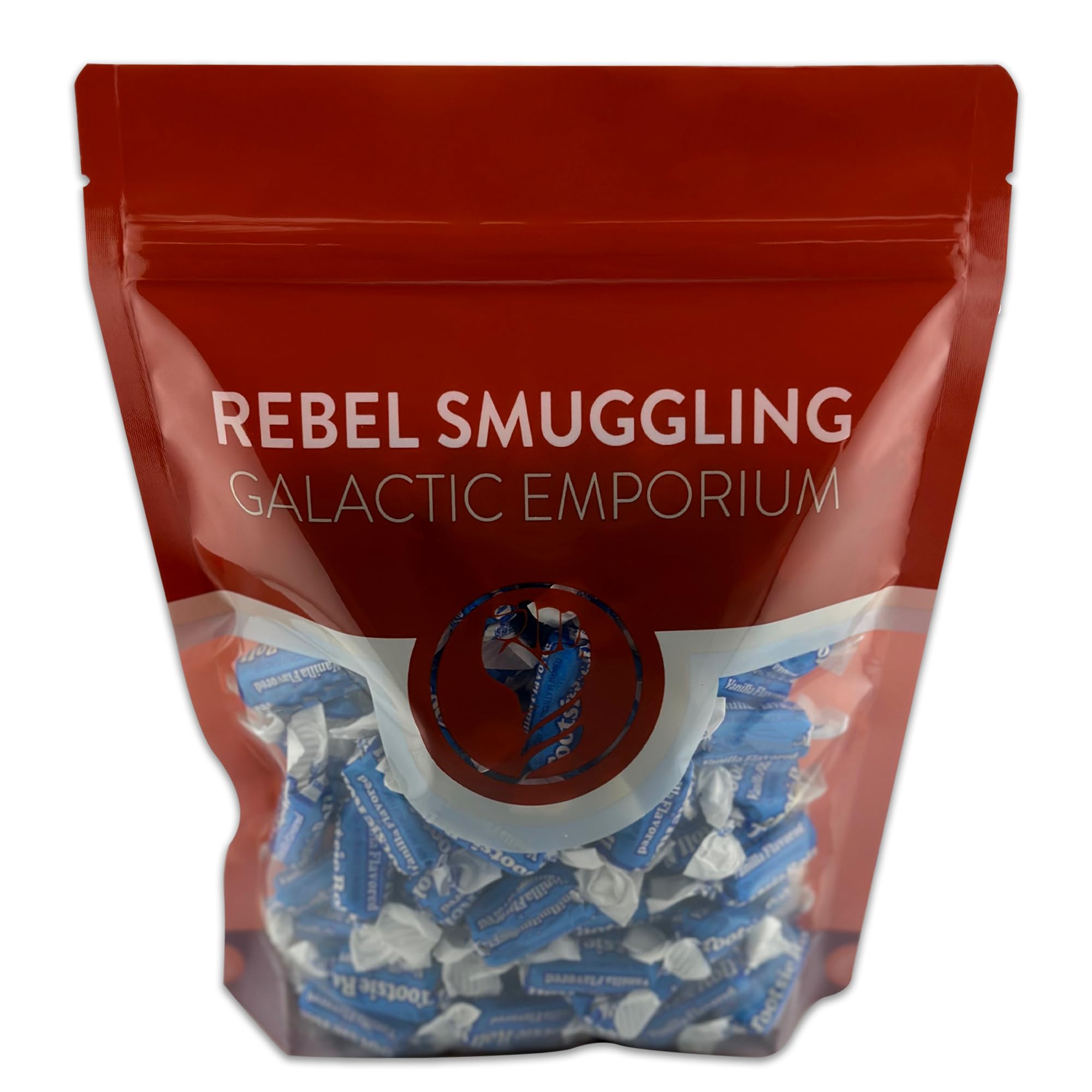 Rebel Smuggling Galactic Emporium candy in hand showing size and portion control