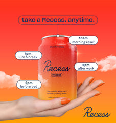 Recess blood orange blood orange and zest ingredient closeup showing real fruit benefit
