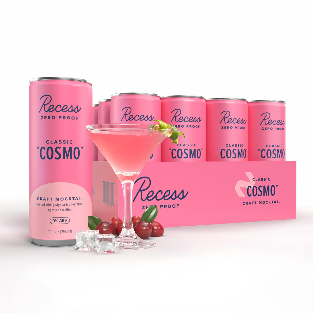 Recess Classic Cosmo front packaging showing 12-pack and brand for convenience