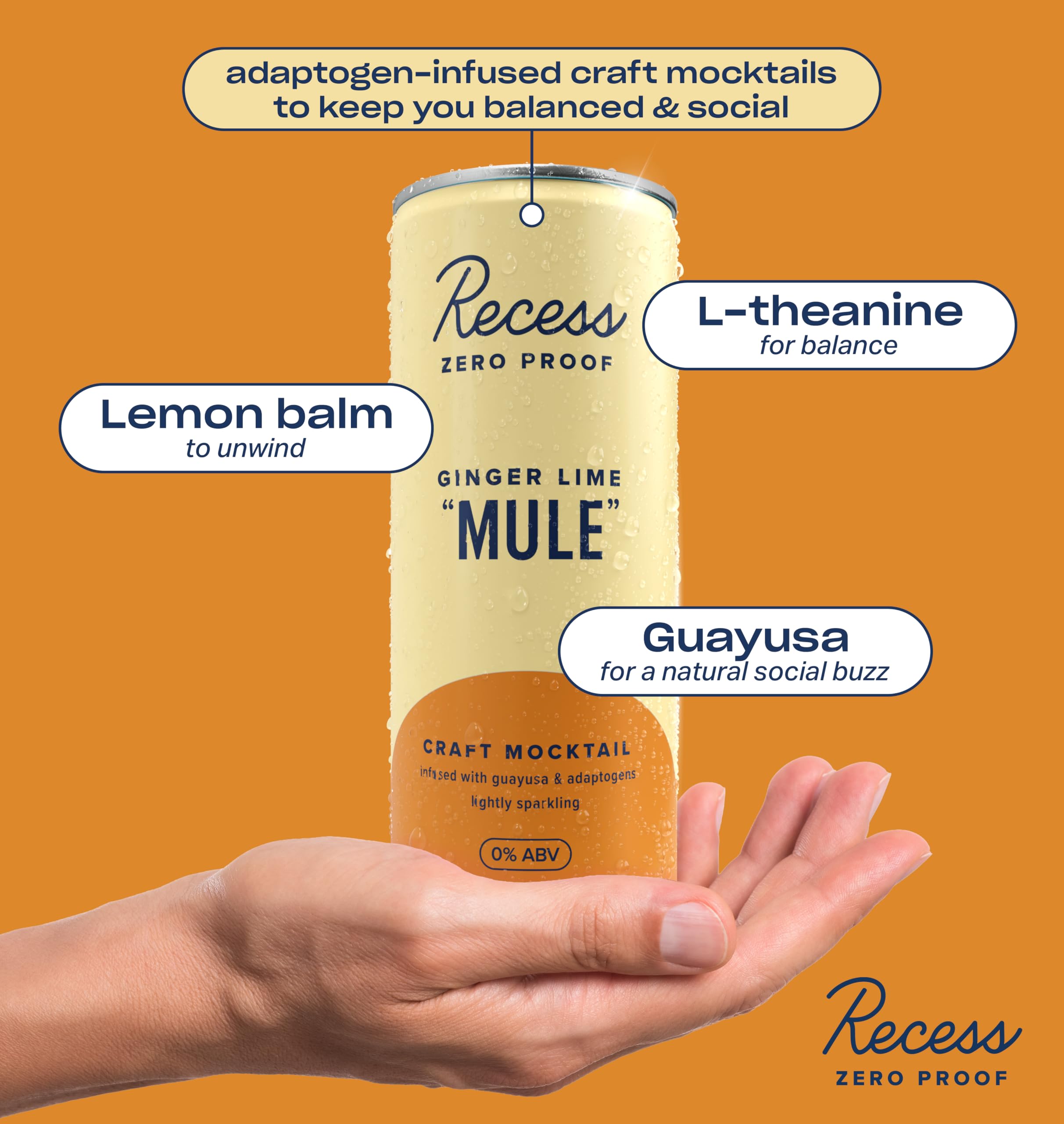Hand holding Recess can to show scale and convenient portability