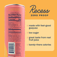 Recess close-up of can texture and label highlighting real fruit ingredients and handcrafted formula