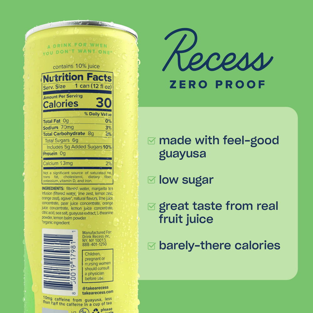 Recess lime margarita close-up of liquid texture highlighting real lime and light sparkle