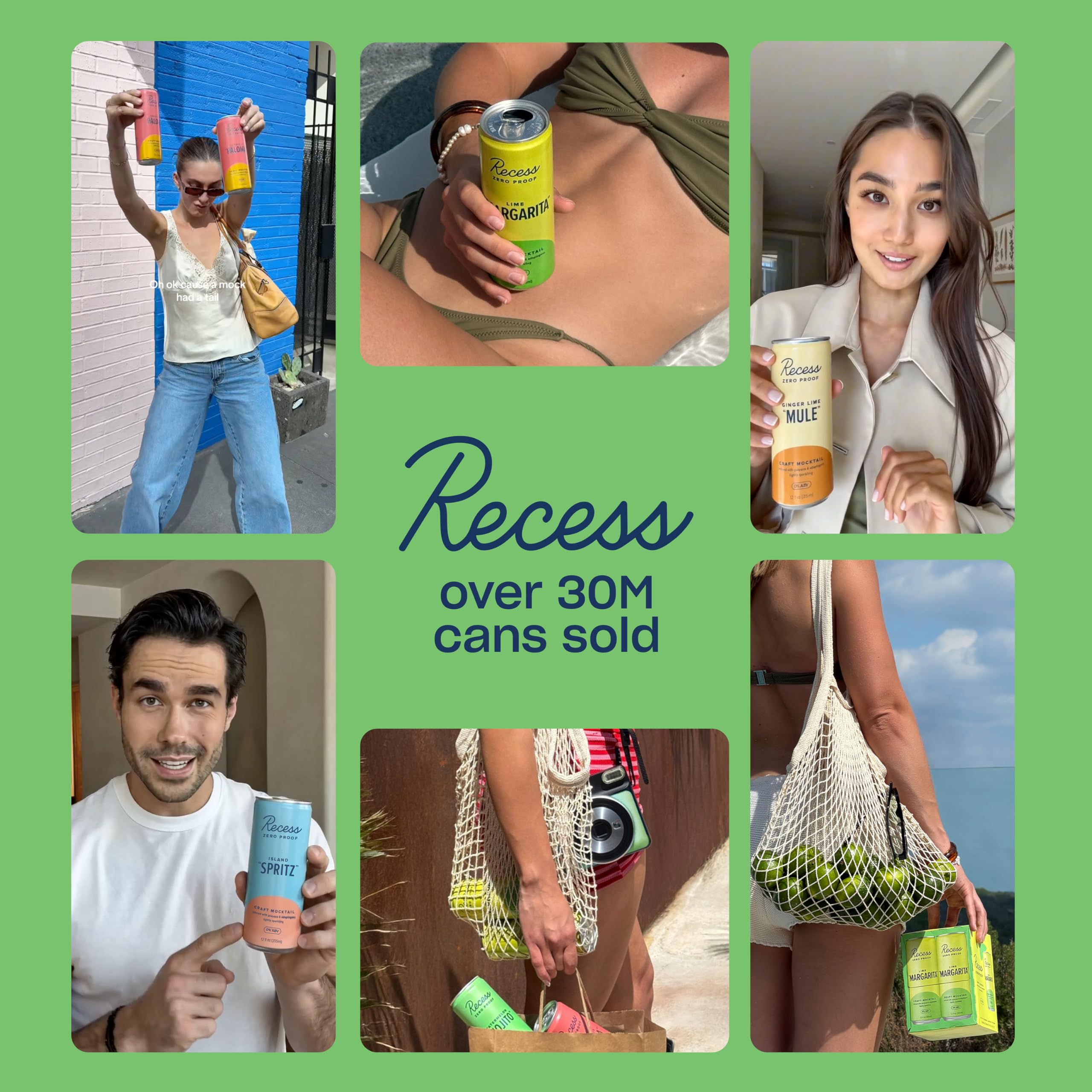 Recess lime margarita on outdoor table with snacks showing social, alcohol-free option
