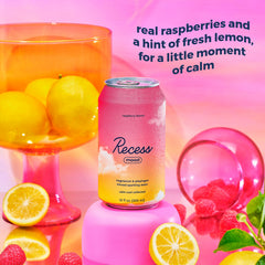 Recess Raspberry Lemon can top open with fizz, ready-to-drink benefit