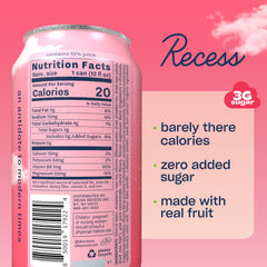 Recess can close-up highlighting Strawberry Rose label and appealing natural ingredients