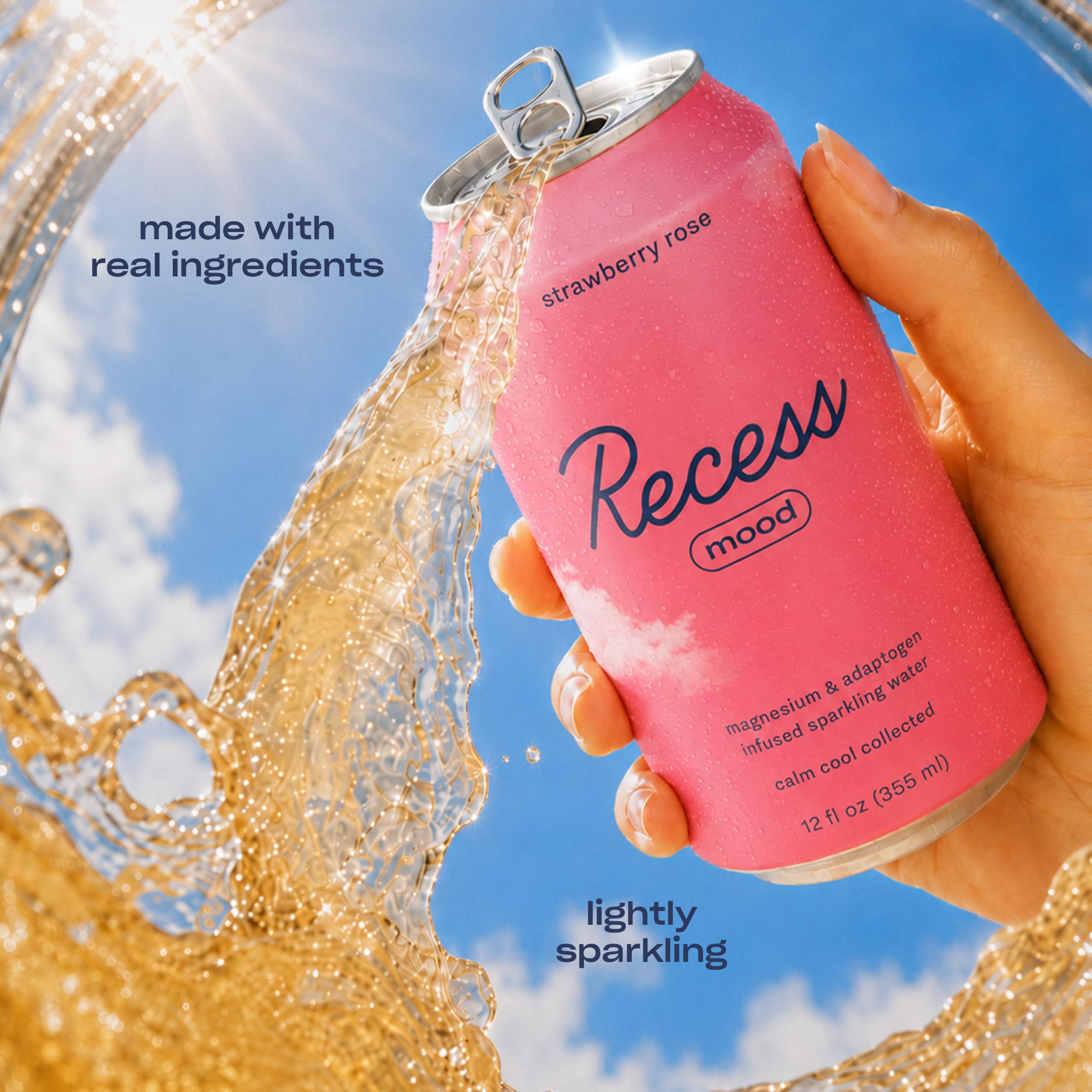 Recess can held in hand demonstrating size and portability for on-the-go relaxation