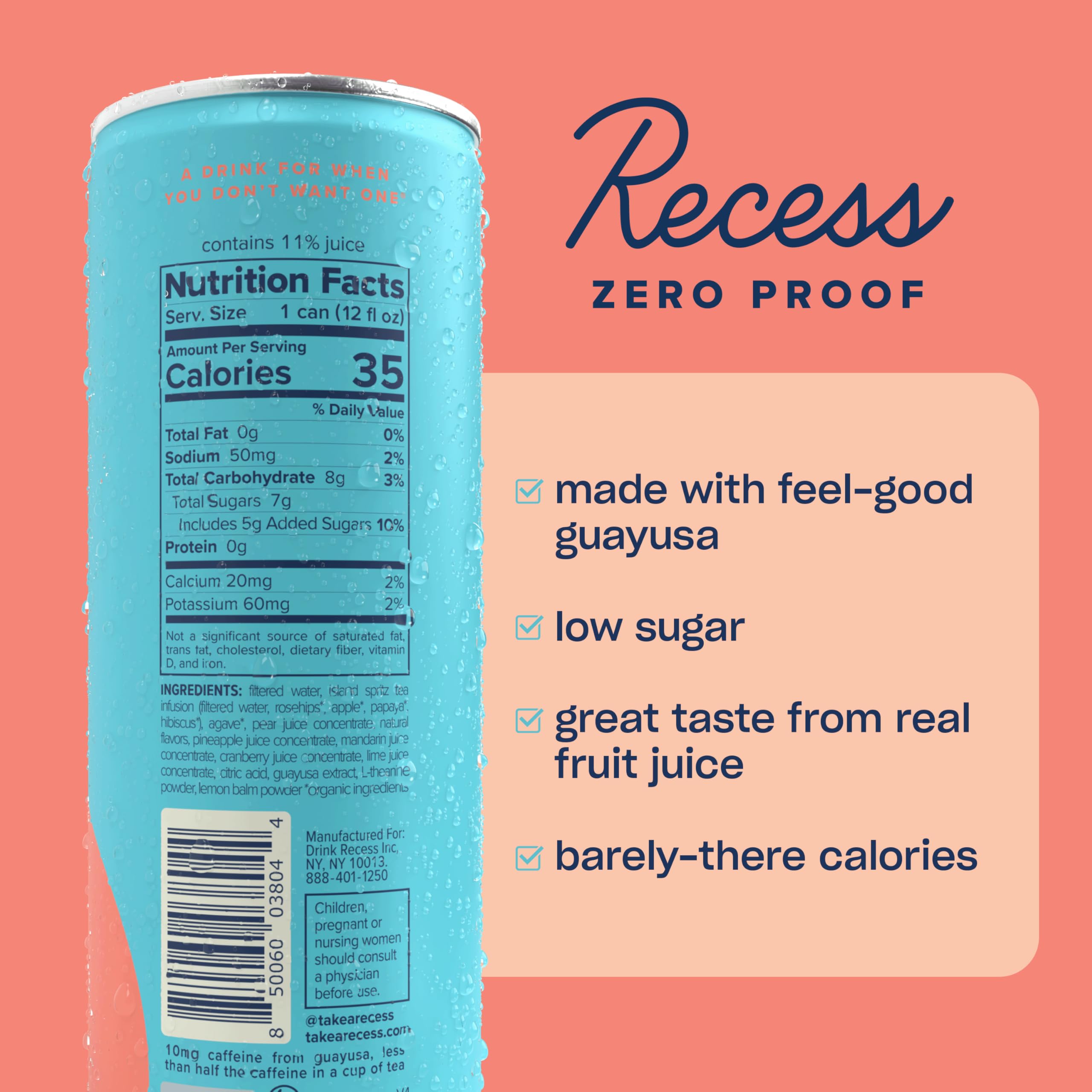 Recess 12-pack stacked in fridge, convenient supply for gatherings