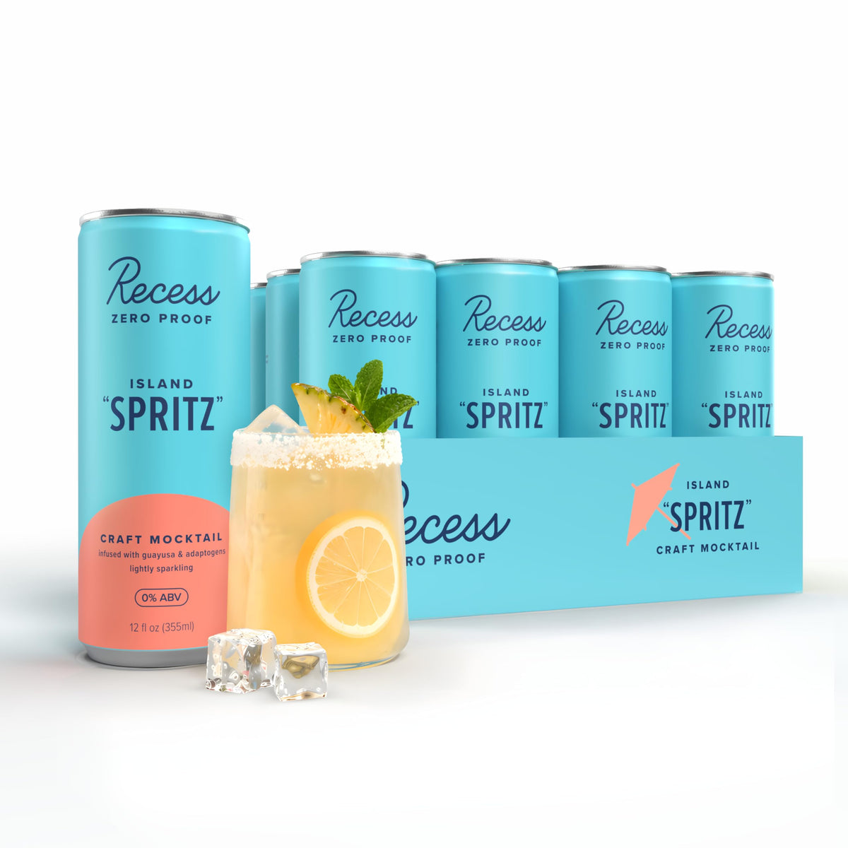 Recess front can showing label and refreshing look, ideal for mocktail moments