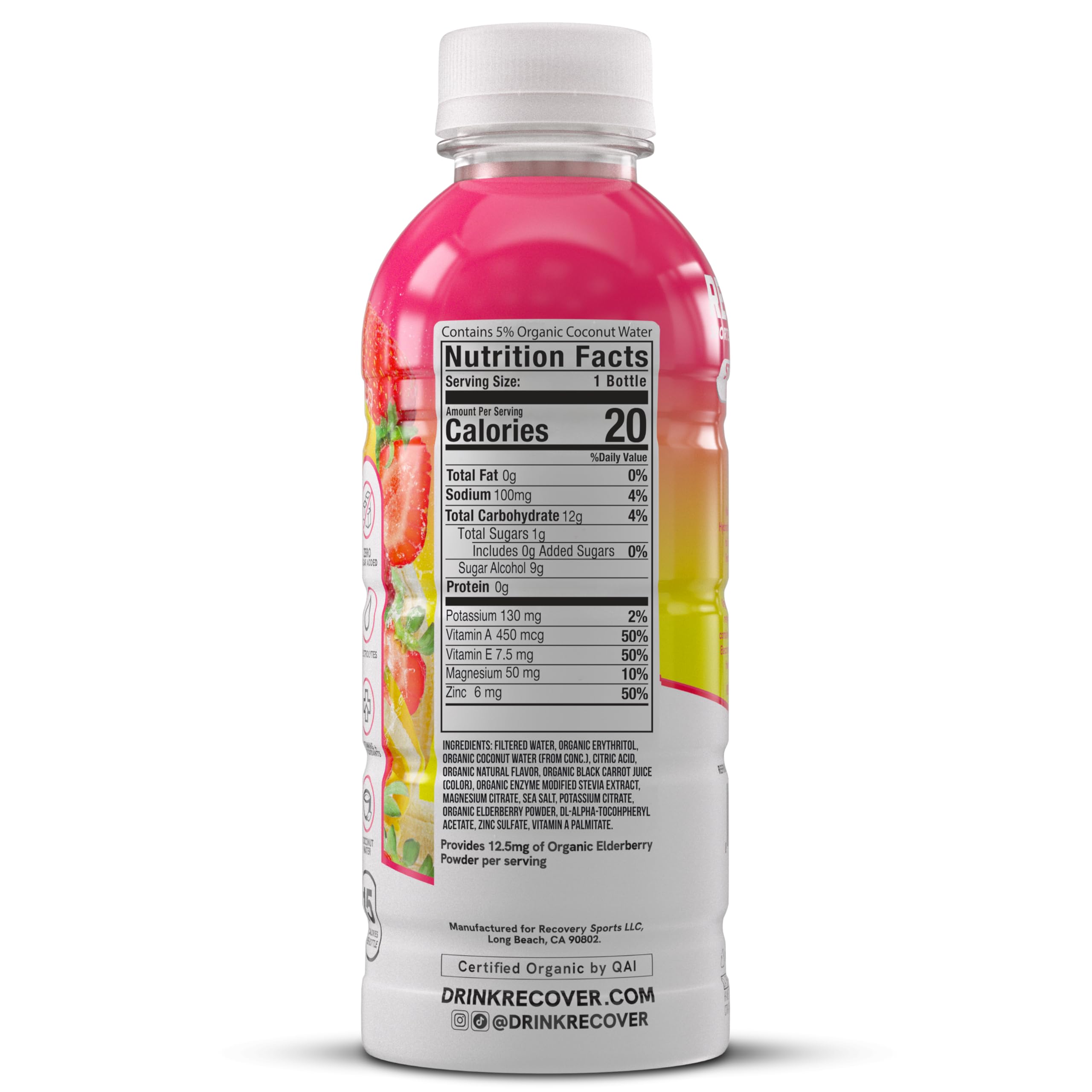 RECOV3R 180 bottle in post-workout setting showing convenient recovery hydration benefit