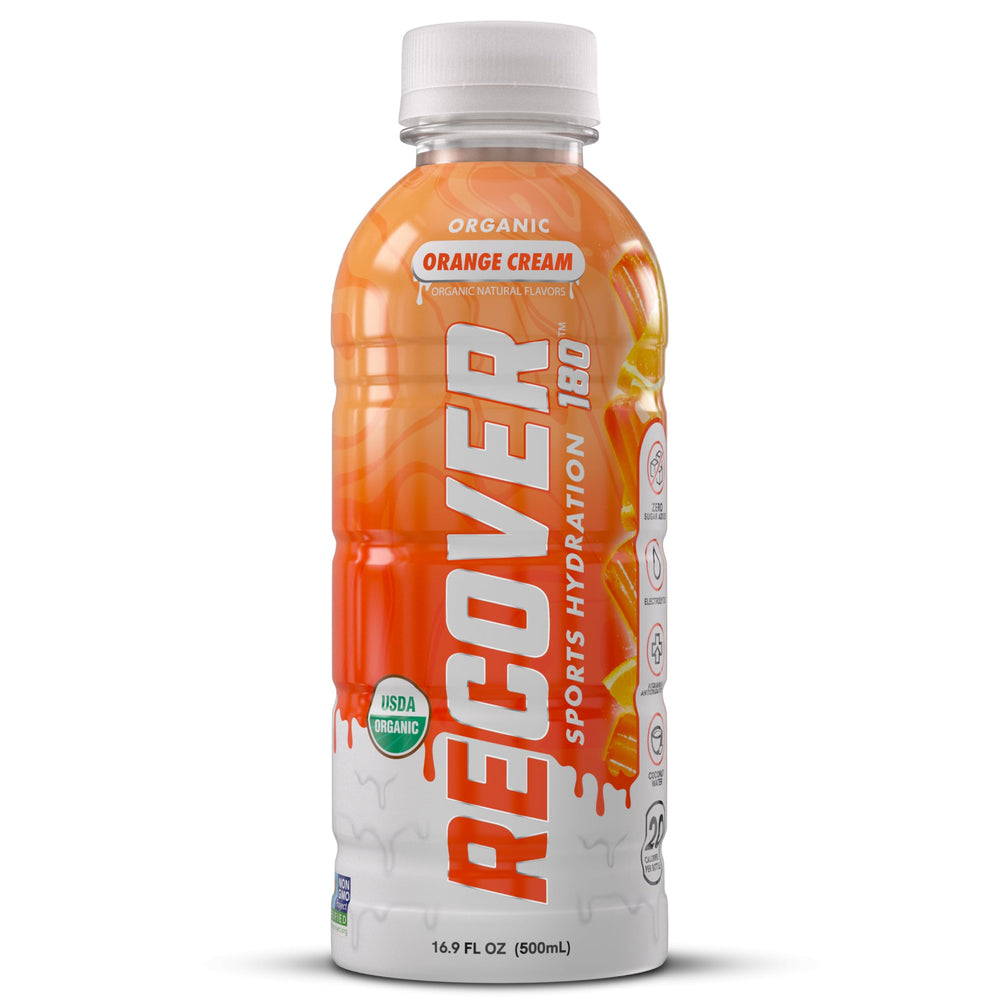 RECOV3R 180 label detail highlighting USDA Organic and no sugar added