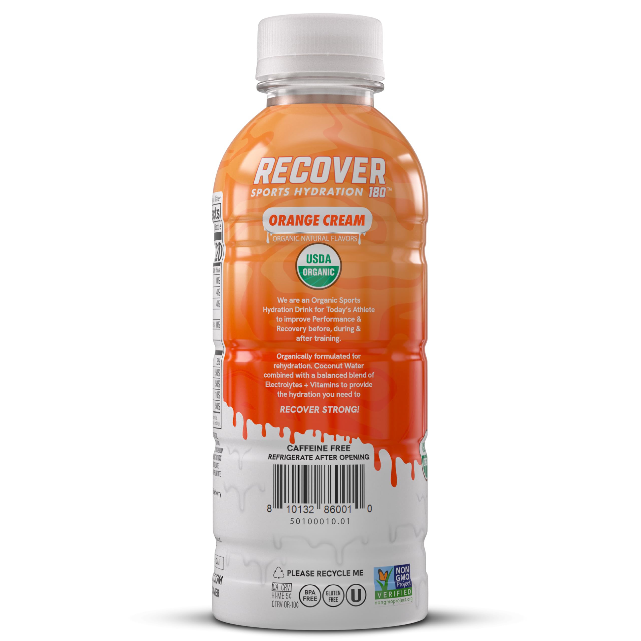 RECOV3R 180 liquid close-up showing clear texture and refreshing appeal