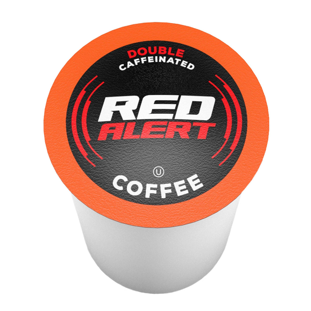 Red Alert pod close-up showing filter detail and consistent grind for flavor