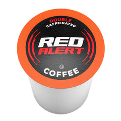 Red Alert pod close-up showing filter detail and consistent grind for flavor